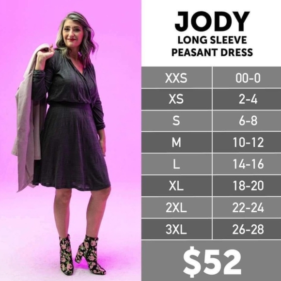 LuLaRoe Jody Dress - Peasant Floral BOHO Vintage/Retro Influence Soft Girl - Picture 6 of 6